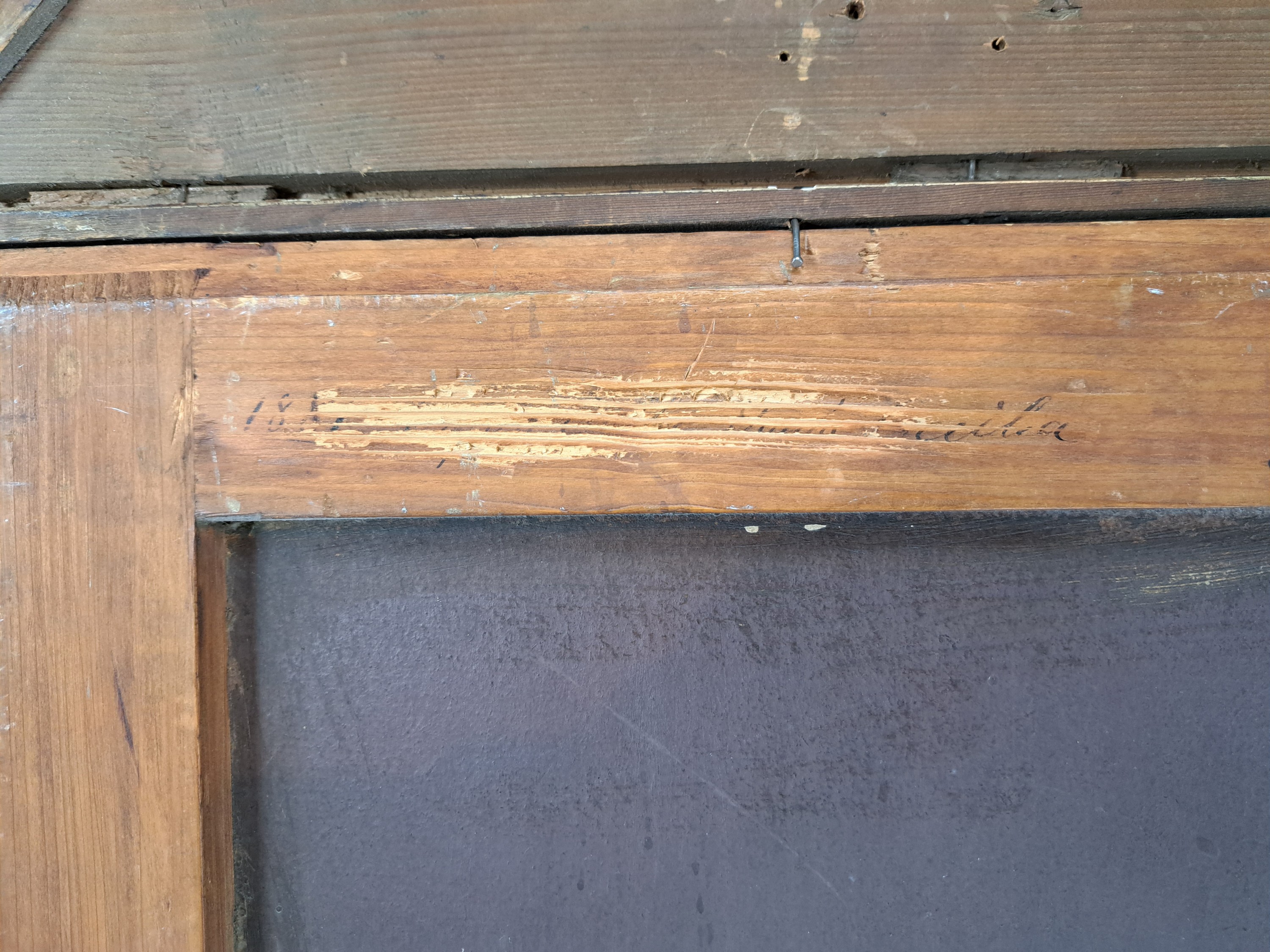 Detail b: Unbekannter Maler, um 1900, Porträt der Hl. Cäcilia, Öl/Holz, einige kleinere Retuschen, ca. 65 x 50 cm, Rahmen