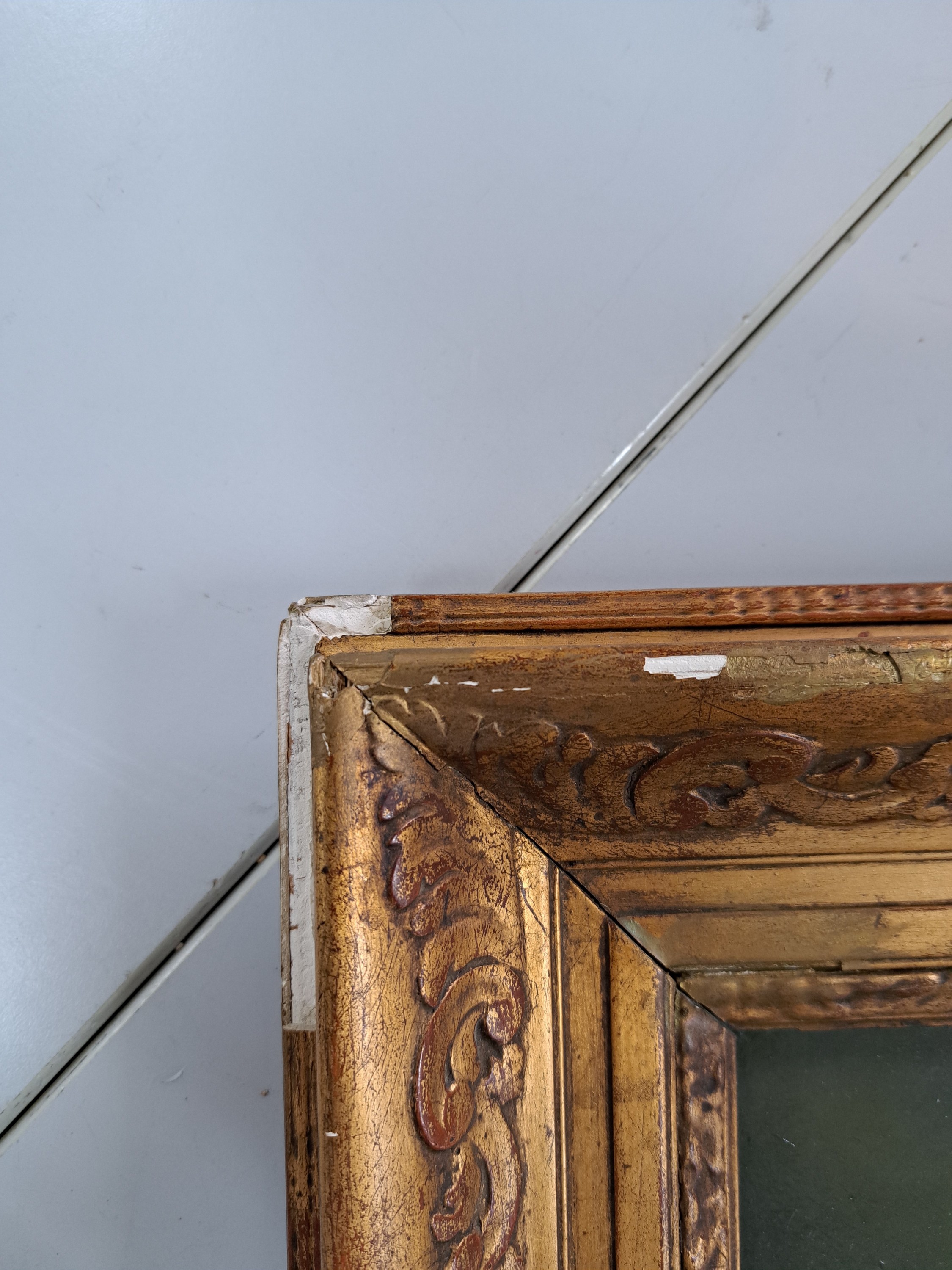Detail e: Unbekannter Maler, um 1900, Porträt der Hl. Cäcilia, Öl/Holz, einige kleinere Retuschen, ca. 65 x 50 cm, Rahmen