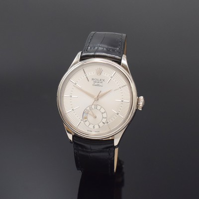 Image ROLEX Cellini Dual Time 18k white gold gents wristwatch reference 50529, self winding, ...