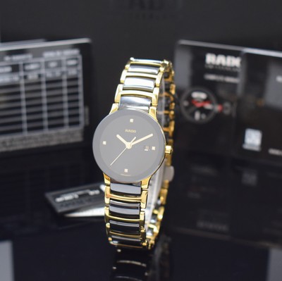 Image RADO Centrix ladies wristwatch reference R30930712, quartz, gold-plated case including ...