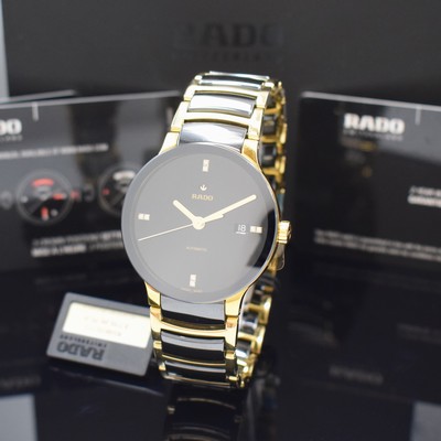 Image RADO Centrix gents wristwatch reference R30035712, self winding, gold-plated case on both ...