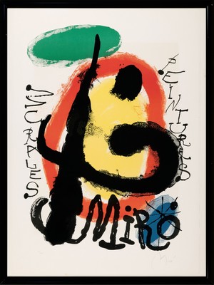 Image Joan Miro, 1893-1983, Farblithographie "peintures Murales", mit Schriftzug, ...