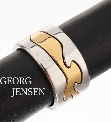 Image 18 kt Gold GEORG JENSEN Ringtrio, GG/WG 750/000, 2 x WG 1 x GG, ineinander steckbar, RW ...