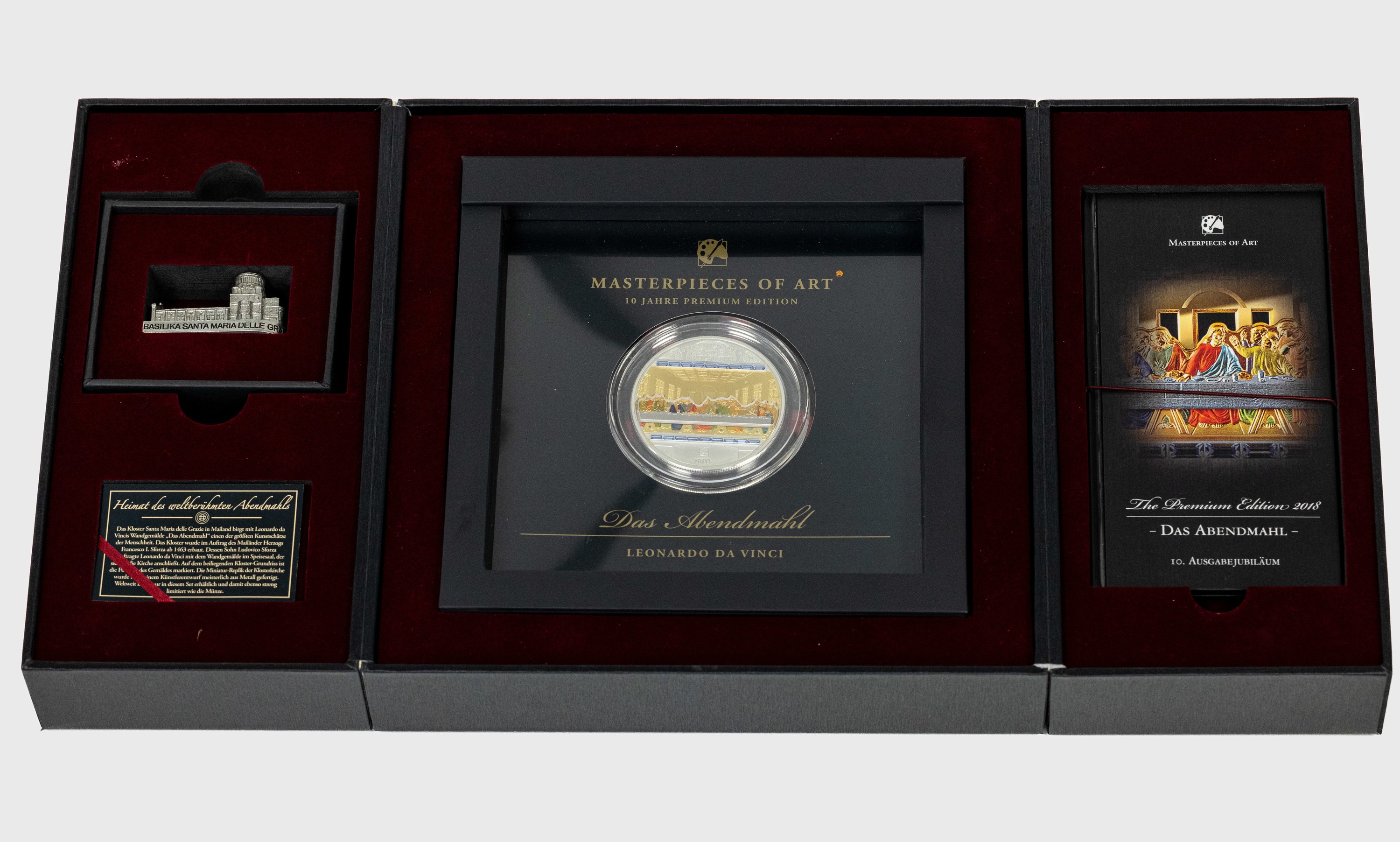 20 Dollar Elizabeth II. Cook Islands 2018, aus der Serie Masterpieces of Art 10 Jahre Premium Edition, Avers: Das Abendmahl nach Leonardo Da Vinci ...