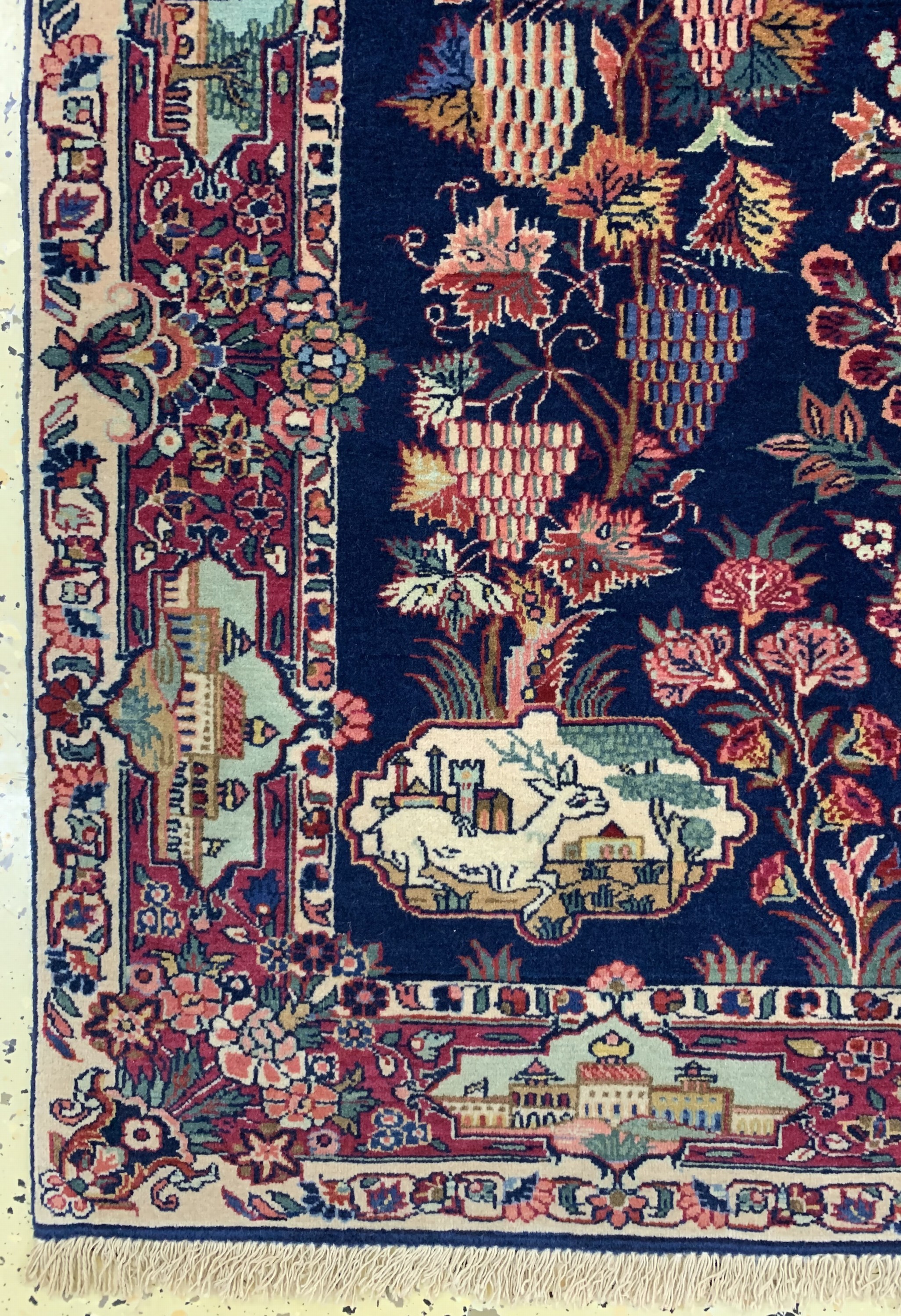 Detail b: Keschan fein antik, Persien, um 1910/1920, Wolle auf Baumwolle, ca. 146 x 105 cm, EHZ: 2