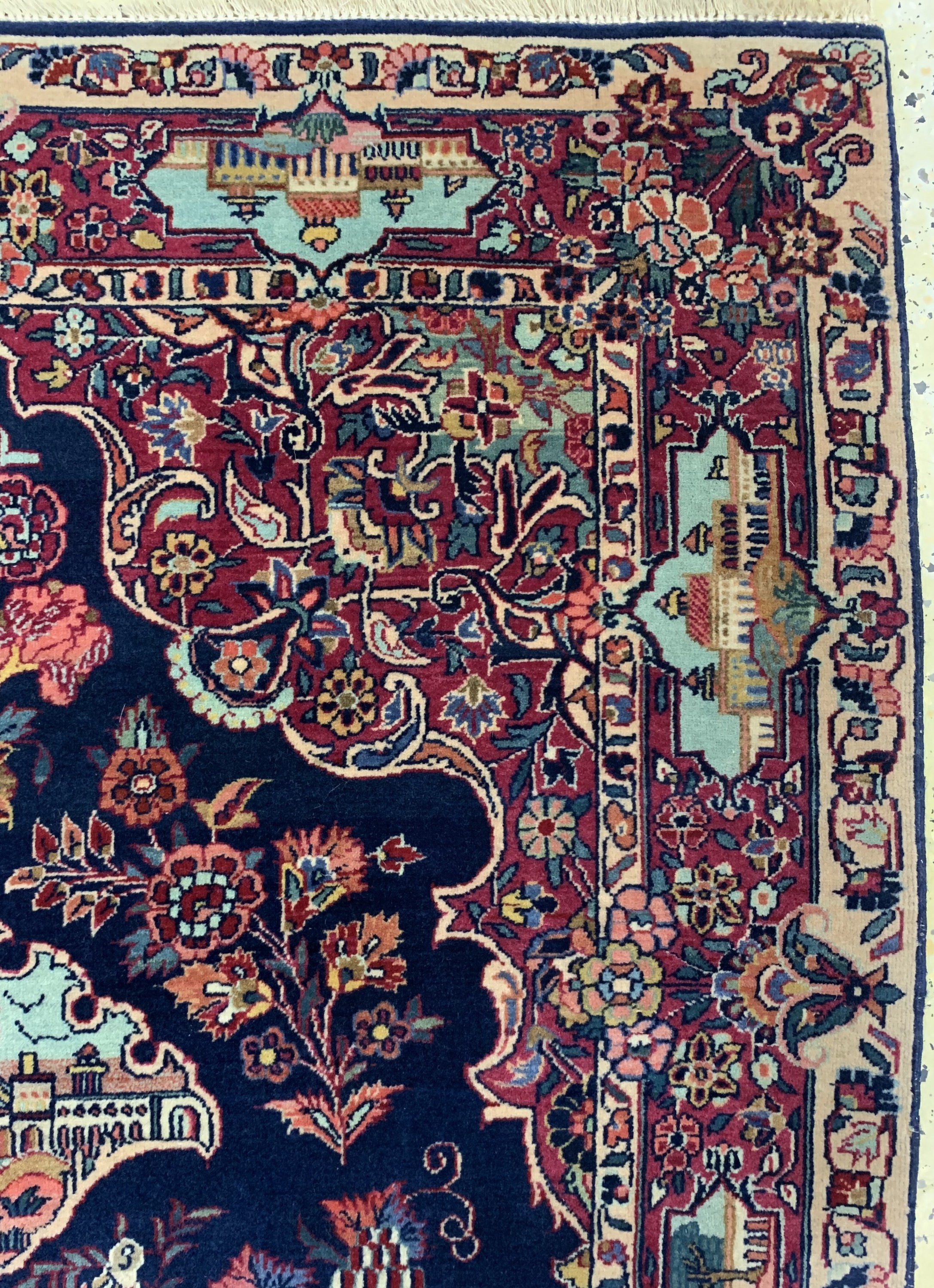 Detail e: Keschan fein antik, Persien, um 1910/1920, Wolle auf Baumwolle, ca. 146 x 105 cm, EHZ: 2