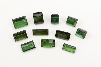 Image Lot 11 loose tourmalines , total approx. 31.06 ct, different shapes and sizes