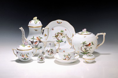 Image Service, Herend, Rothschild, coffee pot, sugarbowl, milk jug, three cups with saucers, ...