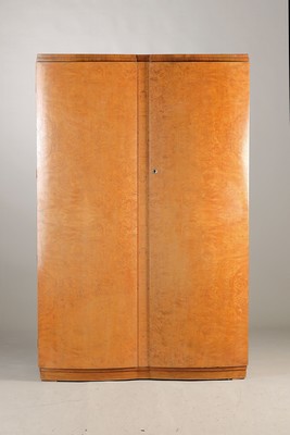 Image Cupboard, Art Deco, 1930s, burl walnut veneer, double arched shape, two doors, interior ...