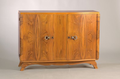 Image Sideboard, Art Deco, 20/30s, walnut veneer, partly burr walnut, two doors with half ...