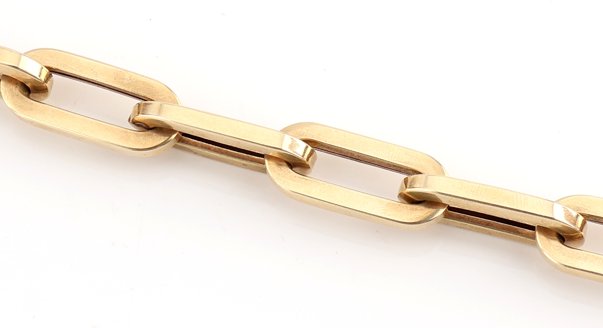 Detail b: 14 kt Gold Armband, GG 585/000, ovale Glieder, L. ca. 20 cm, Kastenschloss mit 2 Sicherheitsachten, ca. 26.6 g