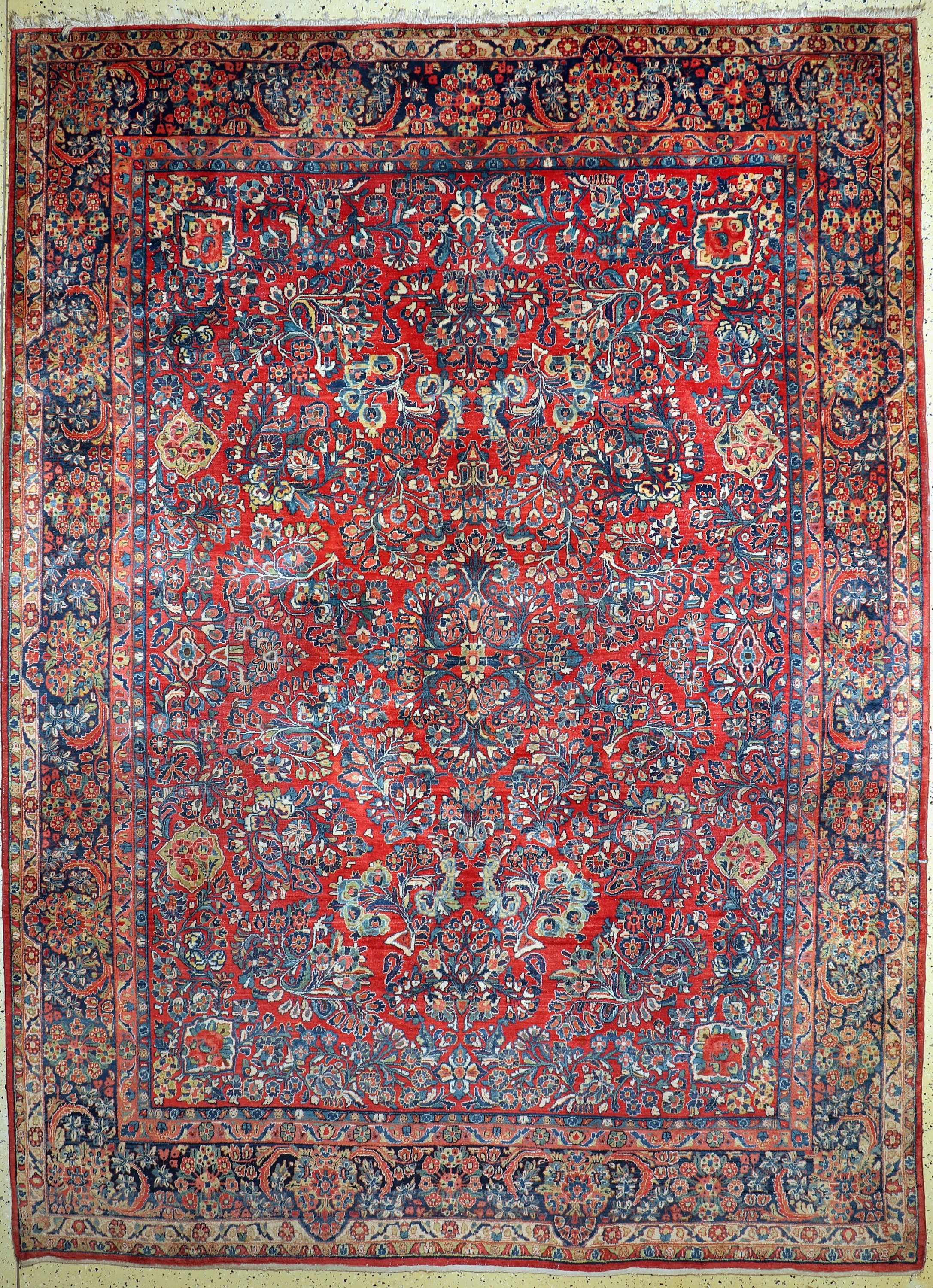US Re-Import Sarogh, Persien, Anfang 20.Jhd, Wolle auf Baumwolle, ca. 360 x 270 cm,EHZ: 3