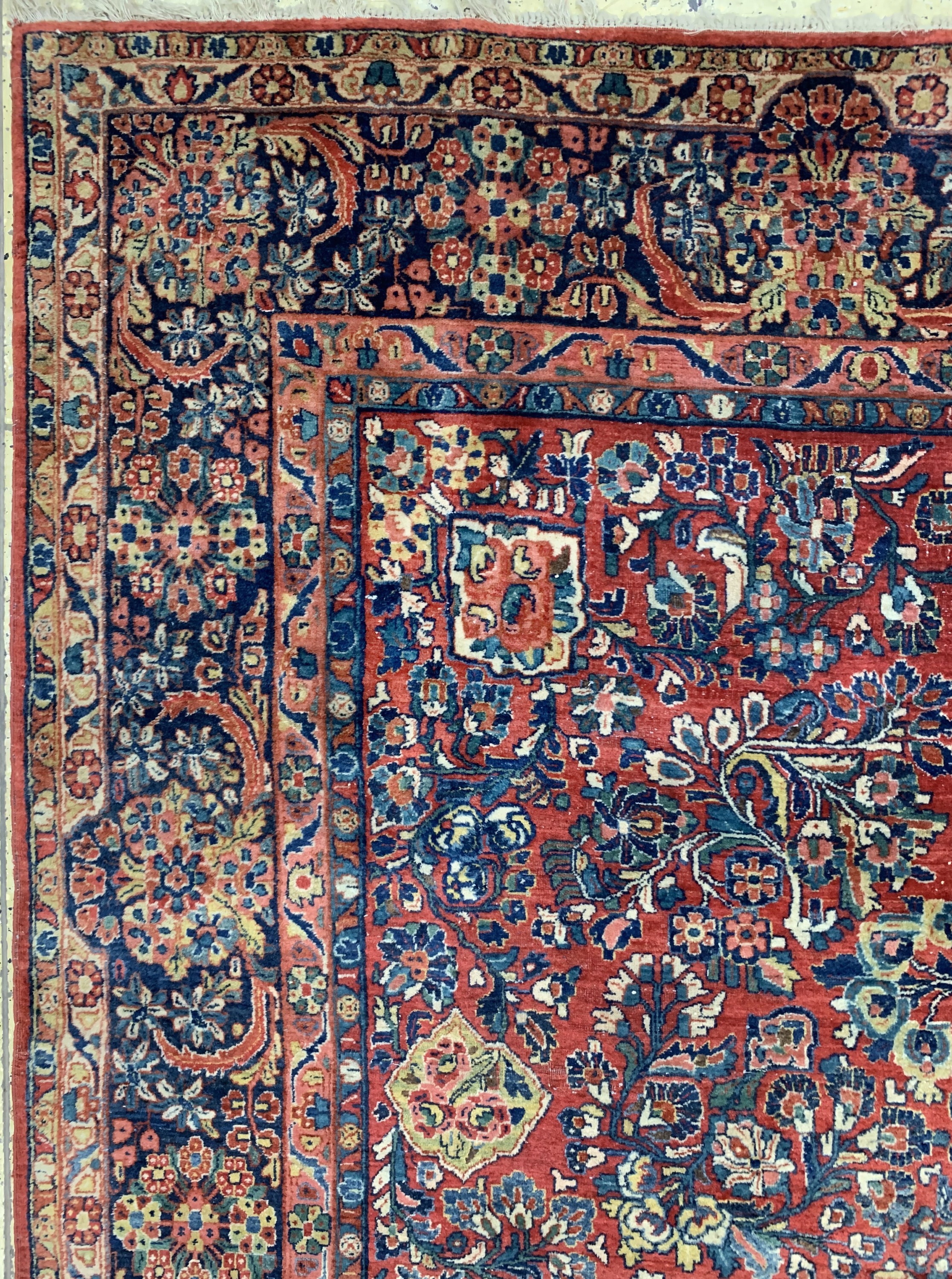 Detail d: US Re-Import Sarogh, Persien, Anfang 20.Jhd, Wolle auf Baumwolle, ca. 360 x 270 cm,EHZ: 3