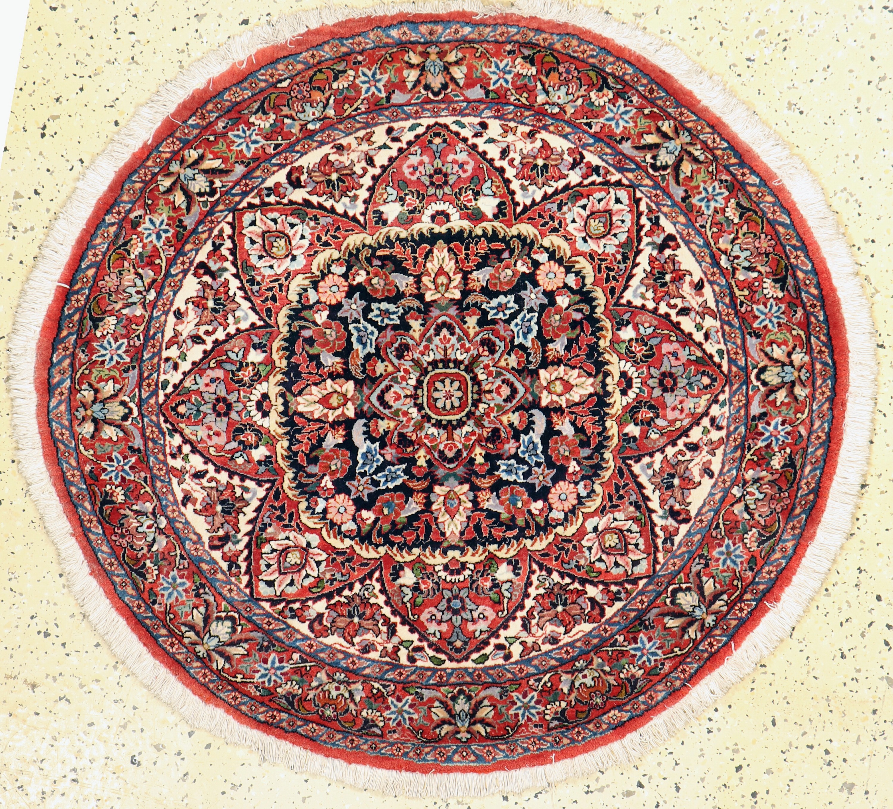 Bidjar fein, Persien, Ende 20.Jhd, Korkwolle auf Baumwolle, Durchmesser: ca. 100 cm, EHZ: 2, (kleine Florfehlstelle)