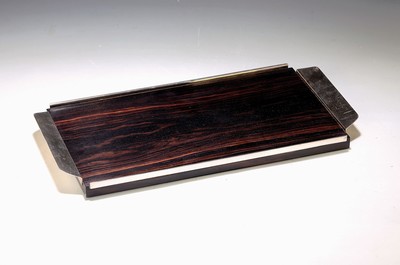 Image Tray, Wilkens, probably 1960s, rosewood base with 835 silver fittings, elegant, timeless ...