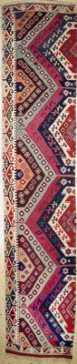 Image Anatol Kilim antique, Turkey, around 1900, wool on wool, approx. 424 x 90 cm, condition: ...