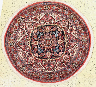 Image Bijar fine, Persia, end of 20th century, corkwool on cotton, diameter: approx. 100 cm, ...