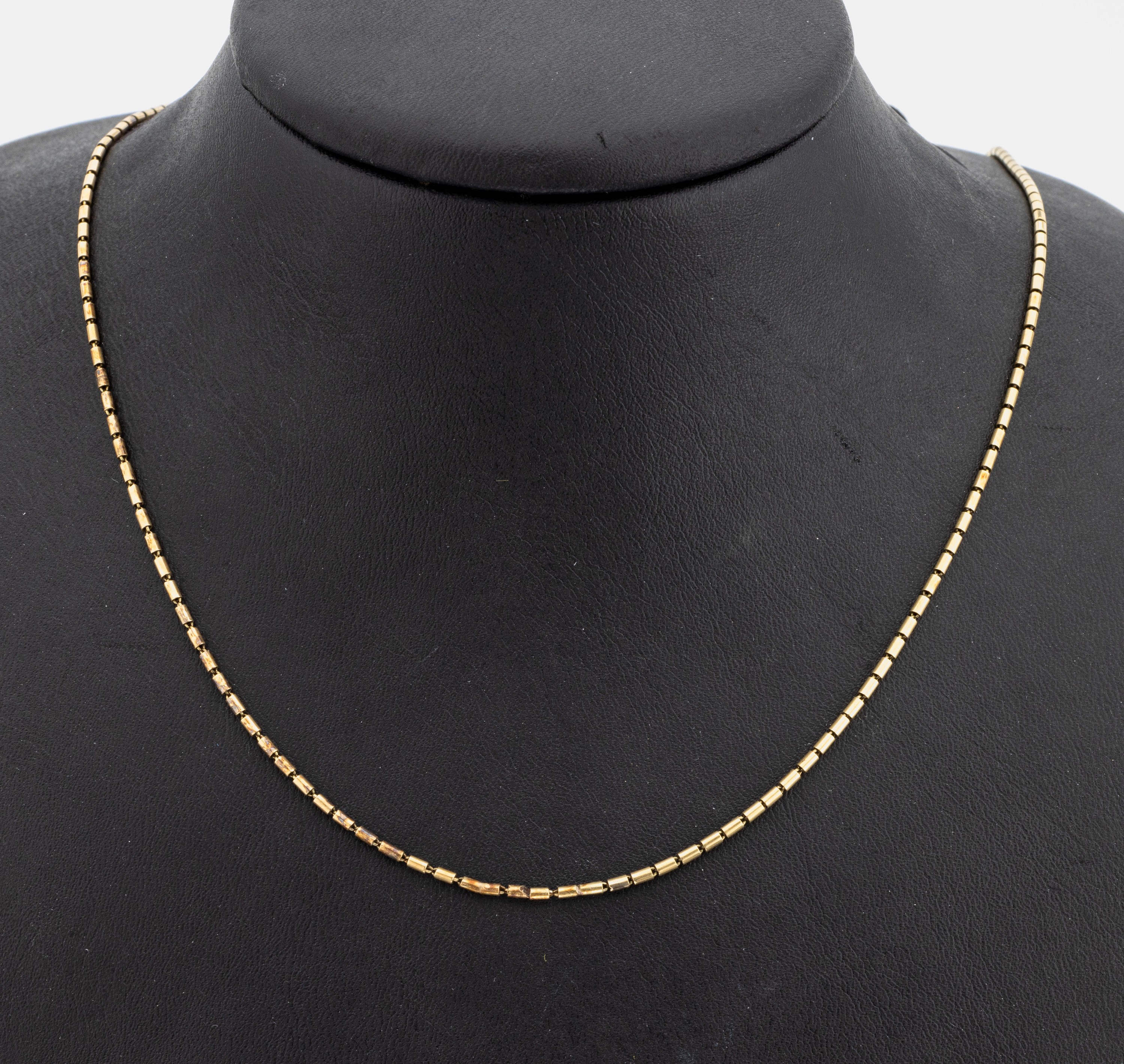 14 kt Gold Collier, GG 585/000, L. ca. 47 cm, ca. 5.1 g, Federringschließe, reinigungsbed.