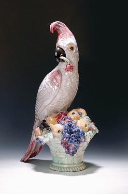 Image Crested cockatoo with cherry branch, Nymphenburg, designed by Joseph Wackerle ...