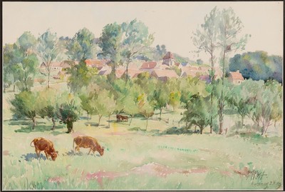 Image Georg Wolf, 1882 Düsseldorf-1962 Uelzen, cows in the pasture, inscribed ...