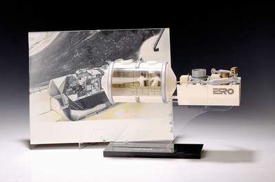 Image Modell-Raumstation Spacelab Erno, VFW Fokker, 1:50, mit Querschnittsabbildung, diese mit ...