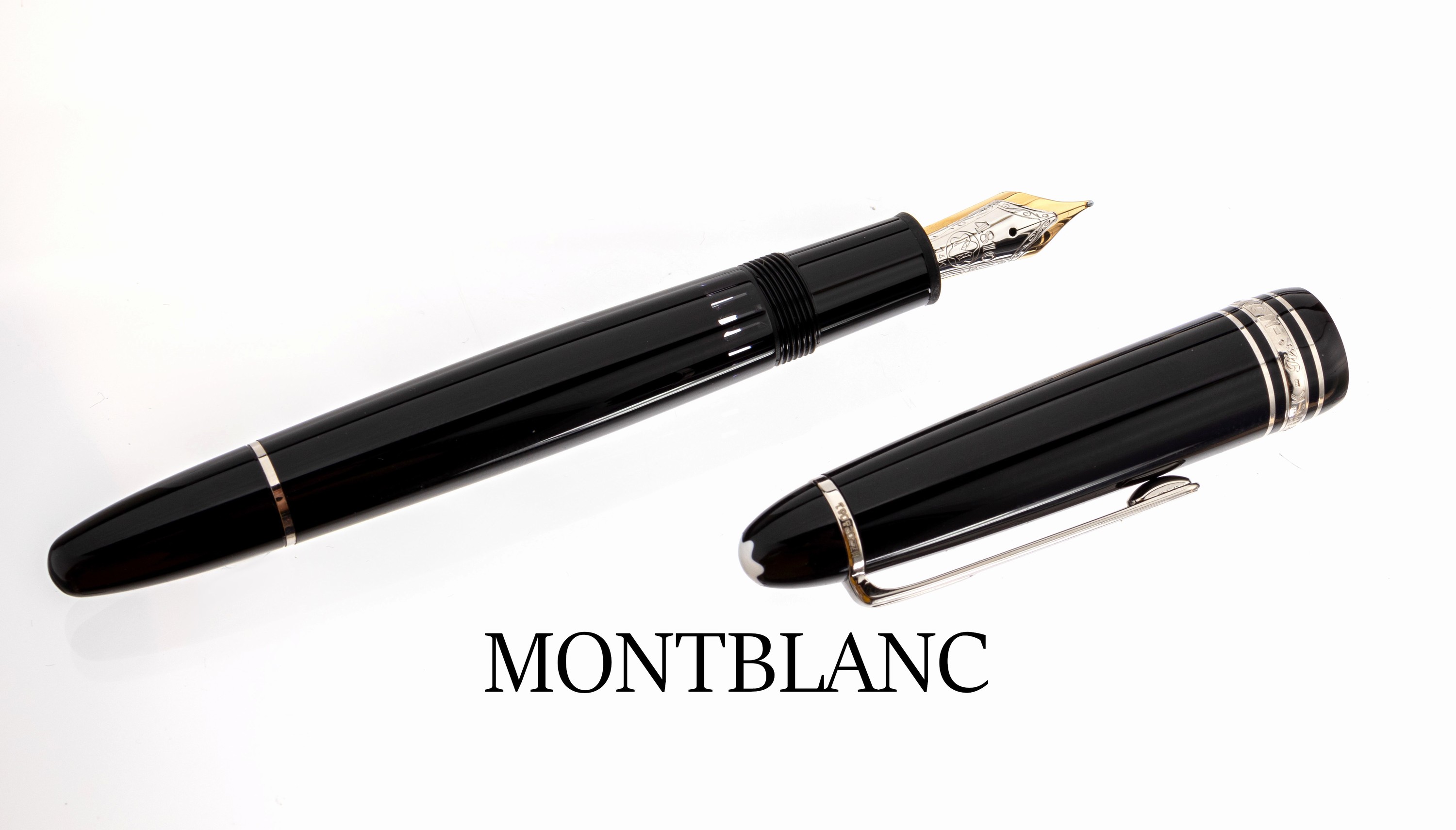 MONTBLANC Meisterstück Kolbenfüllhalter PIX, Feder GG/WG 585/000, Federbreite M, Korpus schwarzer Harz, Orig.-Etui