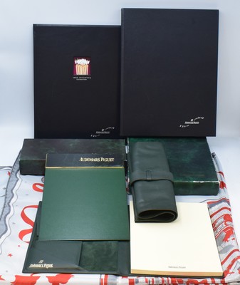 Image AUDEMARS PIGUET convolute accessories: scarf, clipboard, box, block and book, approx. ...