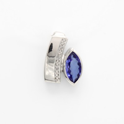 Image Anhänger mit Tansanit und Diamanten, WG 585/000, Tansanitmarquise ca. 1.23 ct, ...