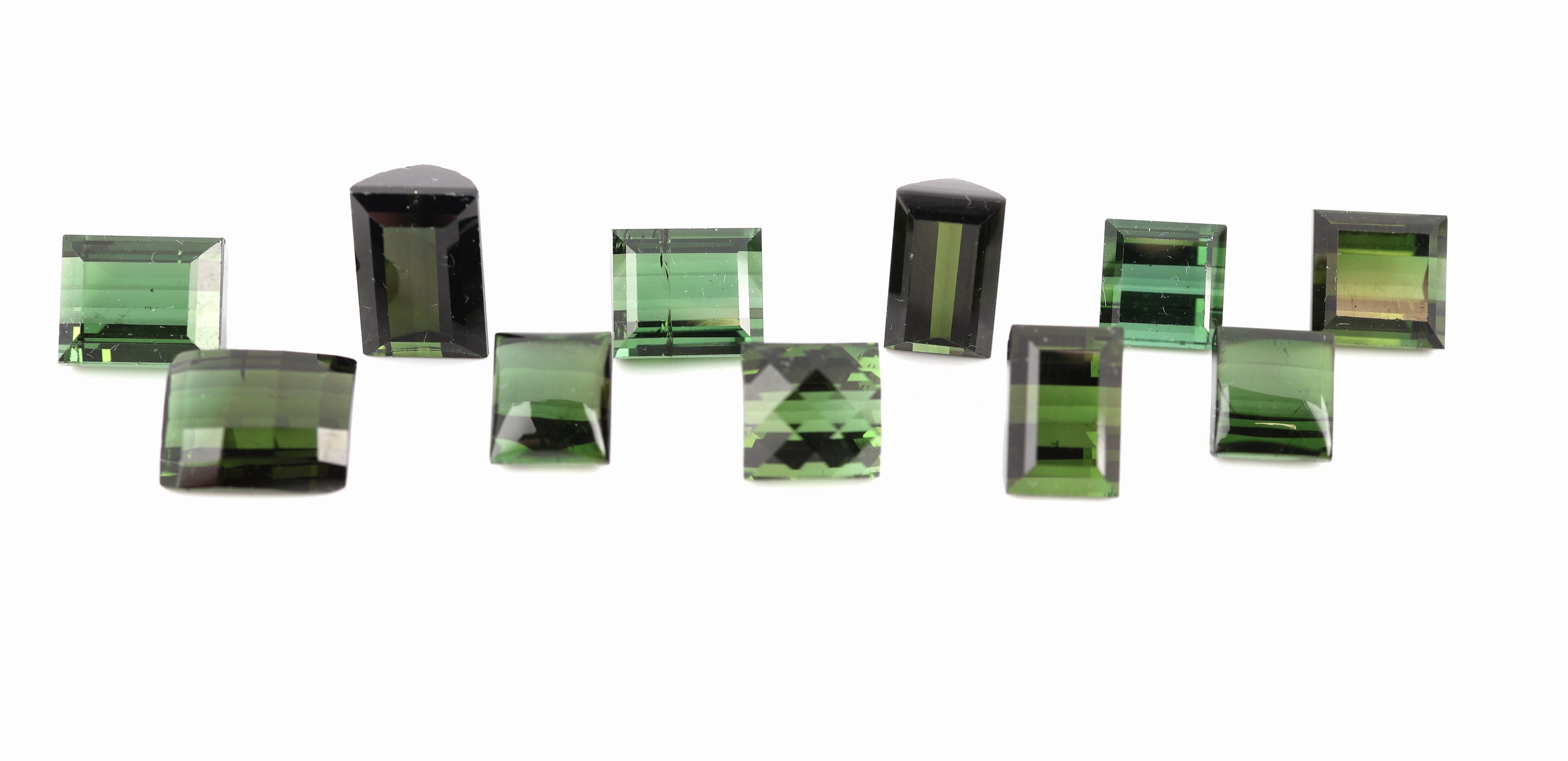 Lot 11 lose Turmaline zus. ca. 32.90 ct, gute Farbe, versch. Schliffformen