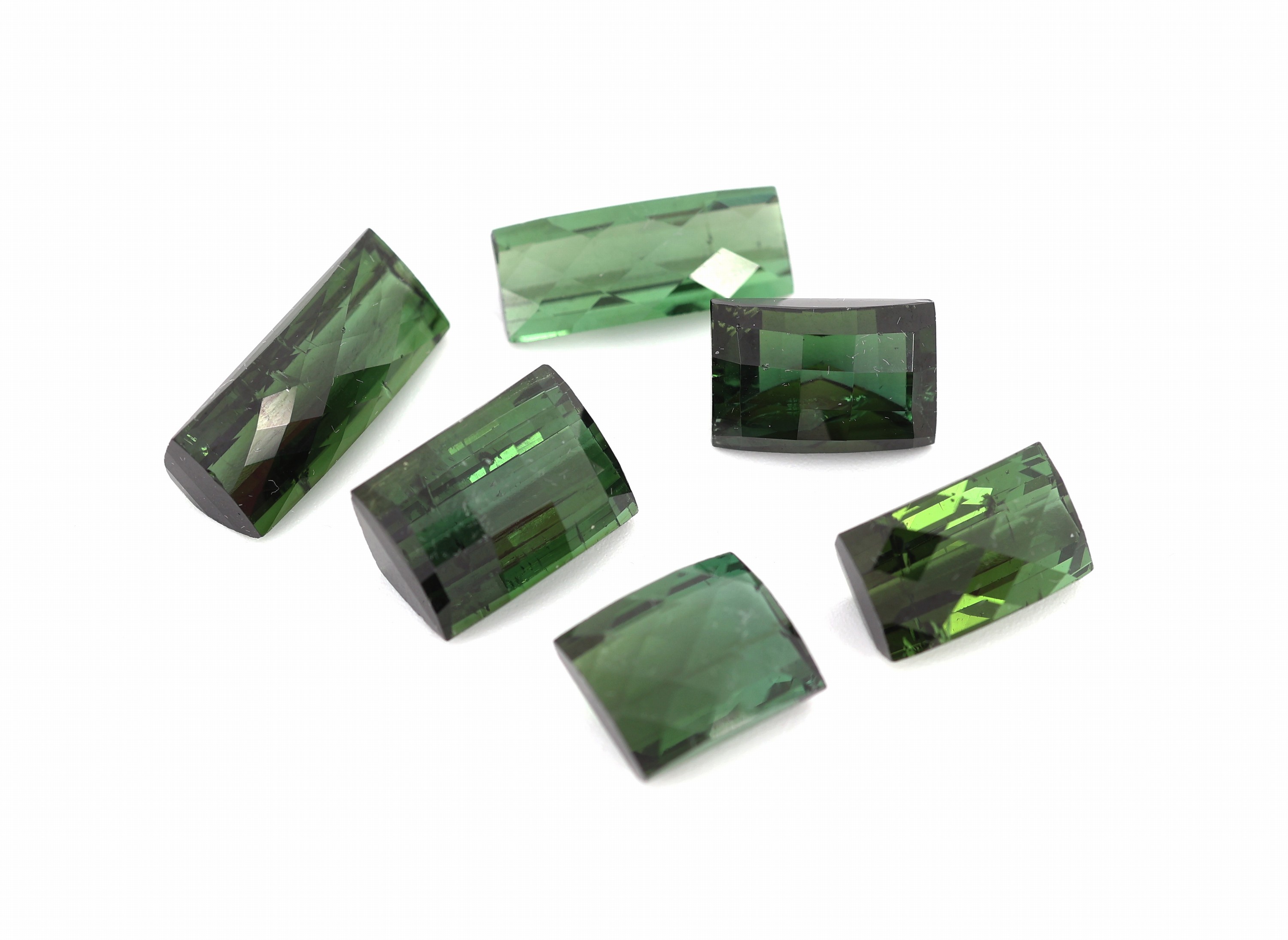 Lot 6 lose Turmalin-Baguettes zus. 31.23 ct, Schachbrettschliff