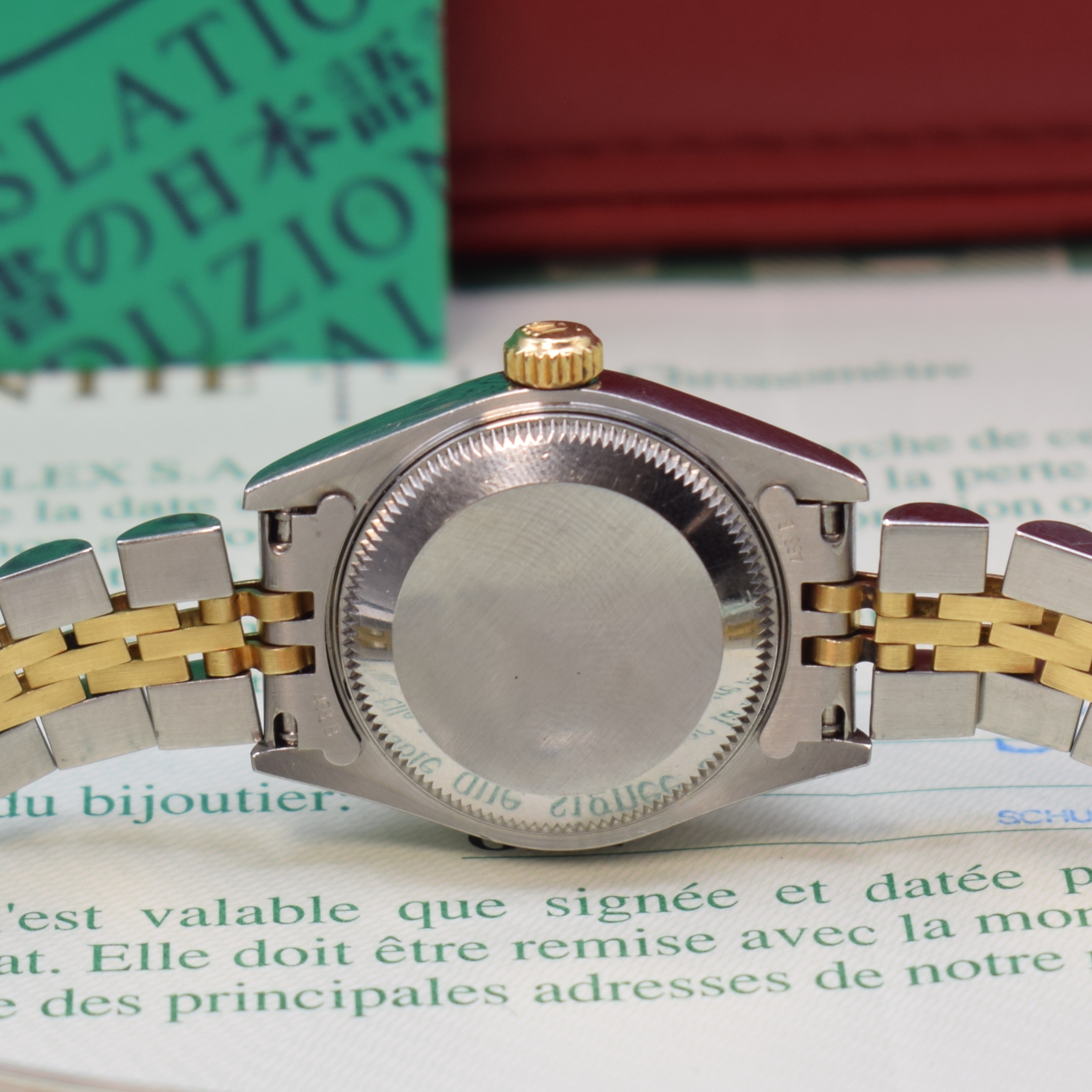 Detail d: ROLEX Oyster Perpetual Datejust Damenarmbanduhr Referenz 69173, Automatik, Chronometer der Superlative in Edelstahl und Gold komb. inkl. Jubileeband ...
