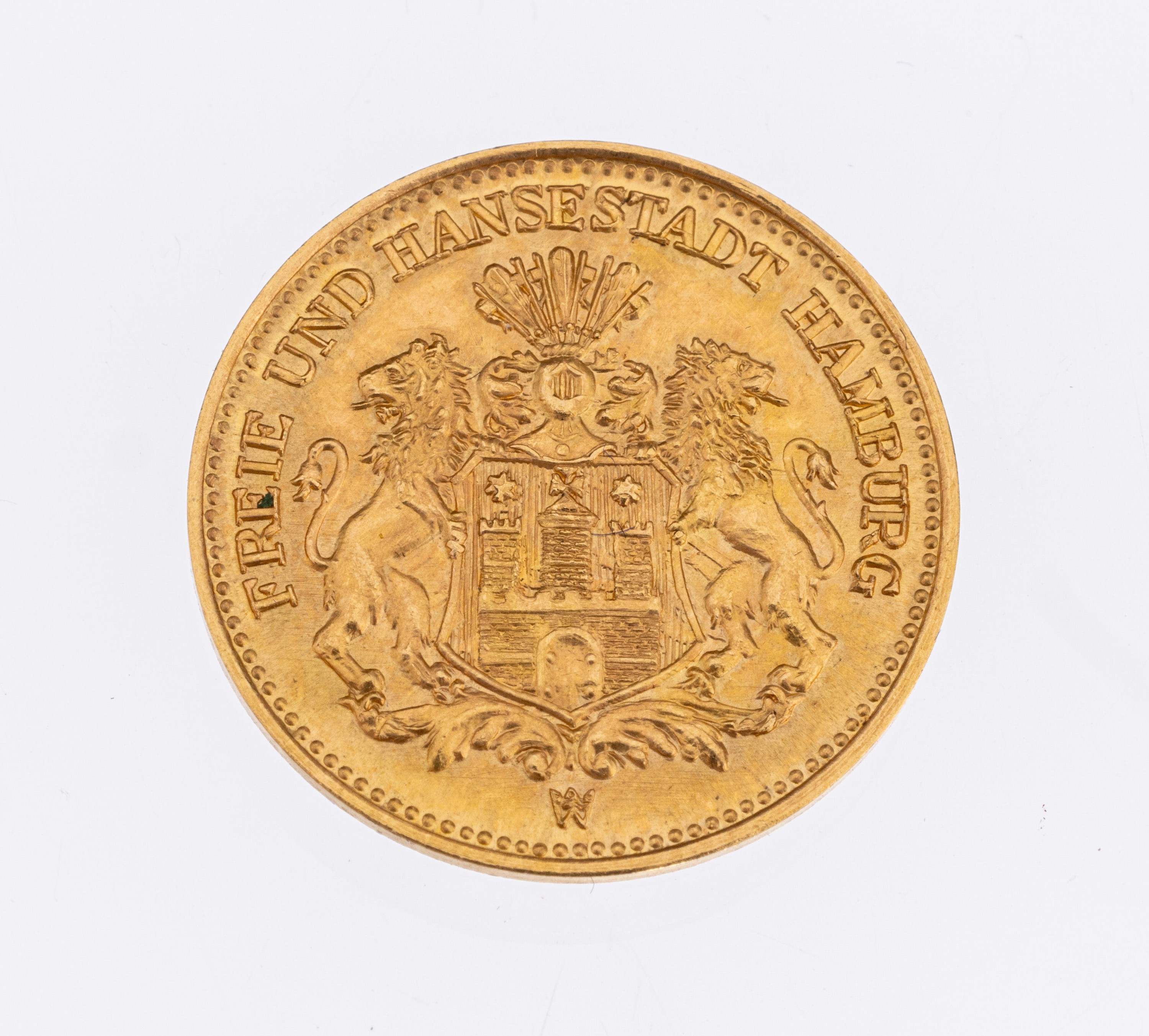 5 Mark Goldmünze, Deutsches Reich, 1877, Freie und Hansestadt Hamburg