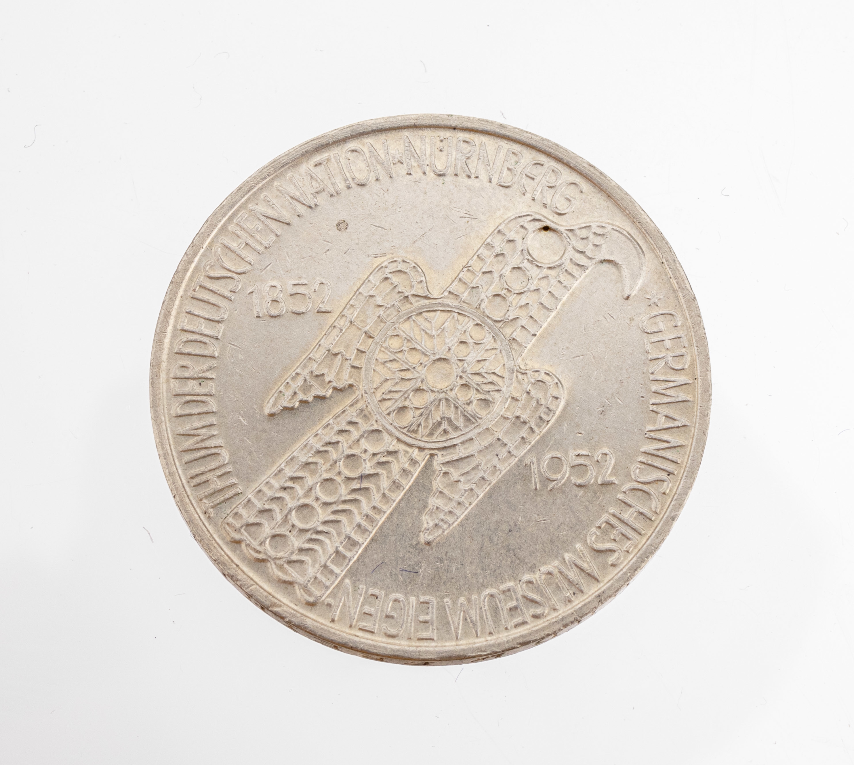 5 Mark Silbermünze, Deutschland 1952, Germanisches Museum Nürnberg