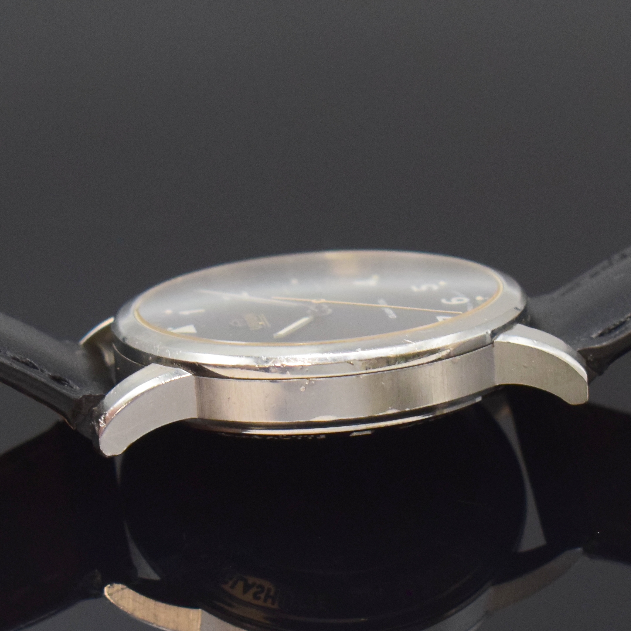 Detail c: UNION GLASHÜTTE Herrenarmbanduhr in Stahl, Deutschland um 2010, Automatik, beids. vergl. Geh. dell., Boden verschr., schwarzes Zifferbl. m. arab. ...