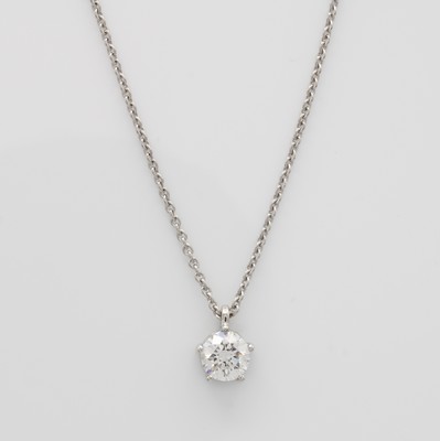 Image Collier mit Brillantsolitär, WG 750/000, Brill. in Krappenfassung ca. 0.50 ct ...