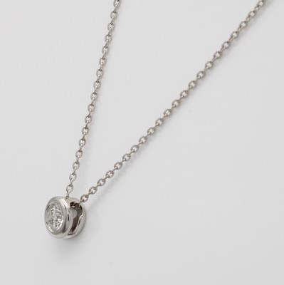26812023a - Collier mit Brillantsolitär, WG 750/000, Brill. in Zargenfassung ca. 0.30 ct ...