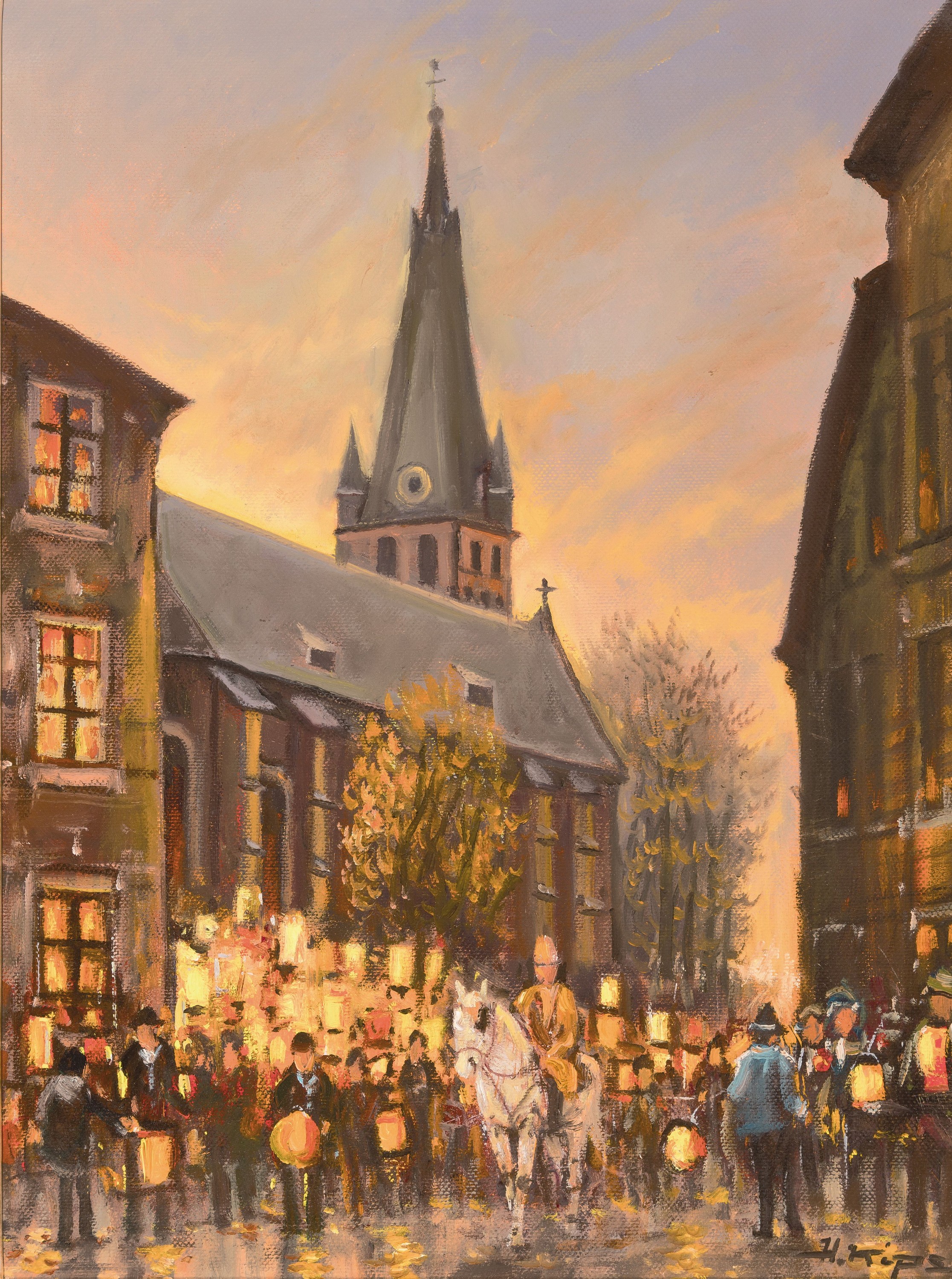 Helmut Kips, geb. 1937 Krefeld, 2 Arbeiten in öl/Lwd, 1x Blick auf den Kölner Dom, Öl/ Malkarton, re. u. sign., ca. 30x24cm, R., 1x Ansicht aus ...