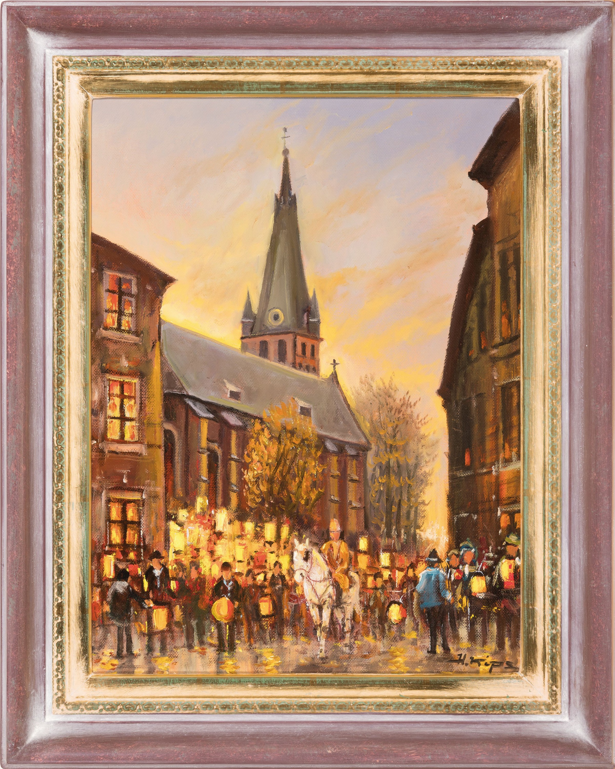 Detail k: Helmut Kips, geb. 1937 Krefeld, 2 Arbeiten in öl/Lwd, 1x Blick auf den Kölner Dom, Öl/ Malkarton, re. u. sign., ca. 30x24cm, R., 1x Ansicht aus ...