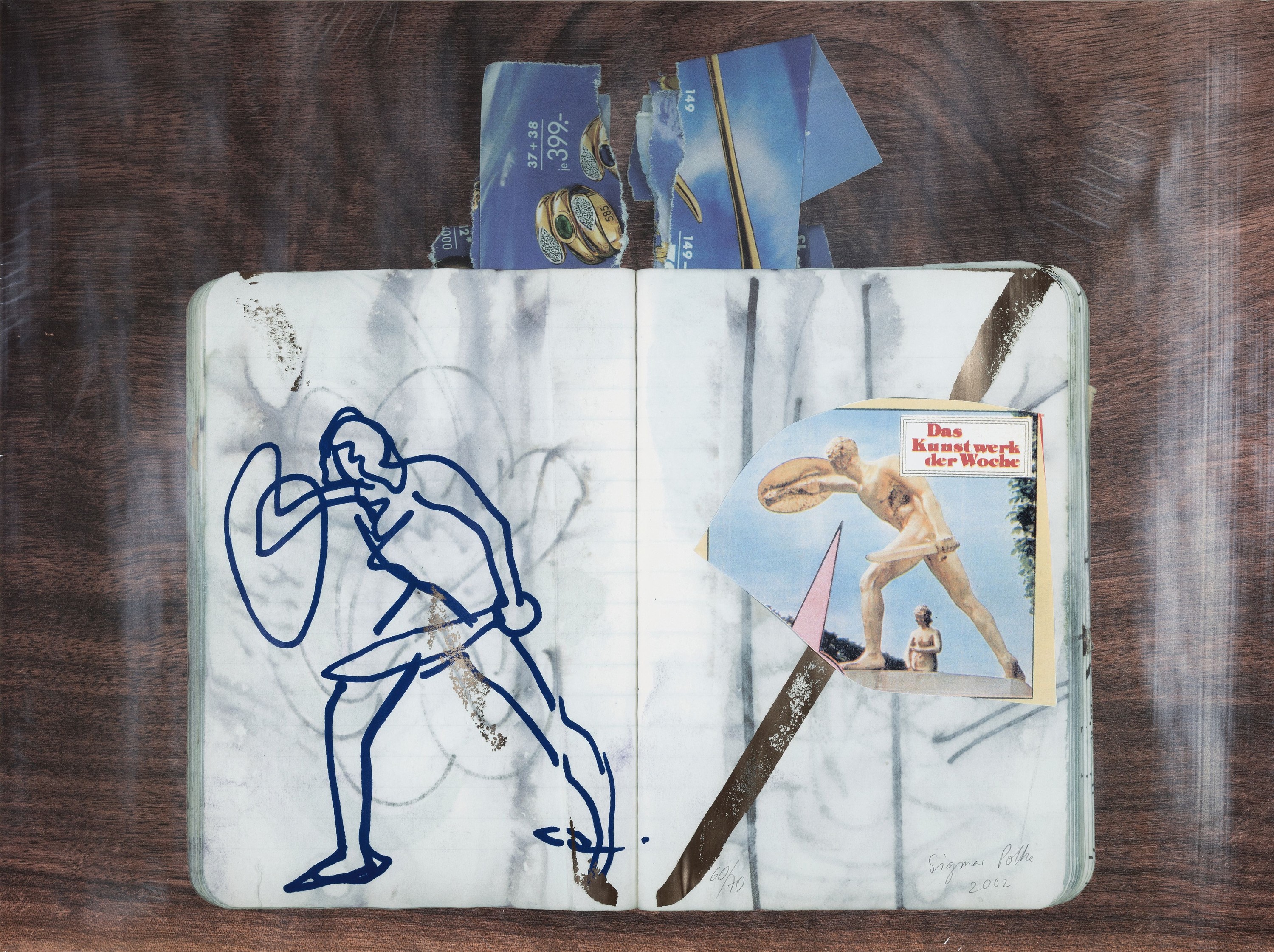 Sigmar Polke, 1941-2010, Das Kunstwerk der Woche, Farboffset und Collage von 2002, Ed. 60/70, re. u. handsigniert, ungerahmt, ca. 80x60 cm