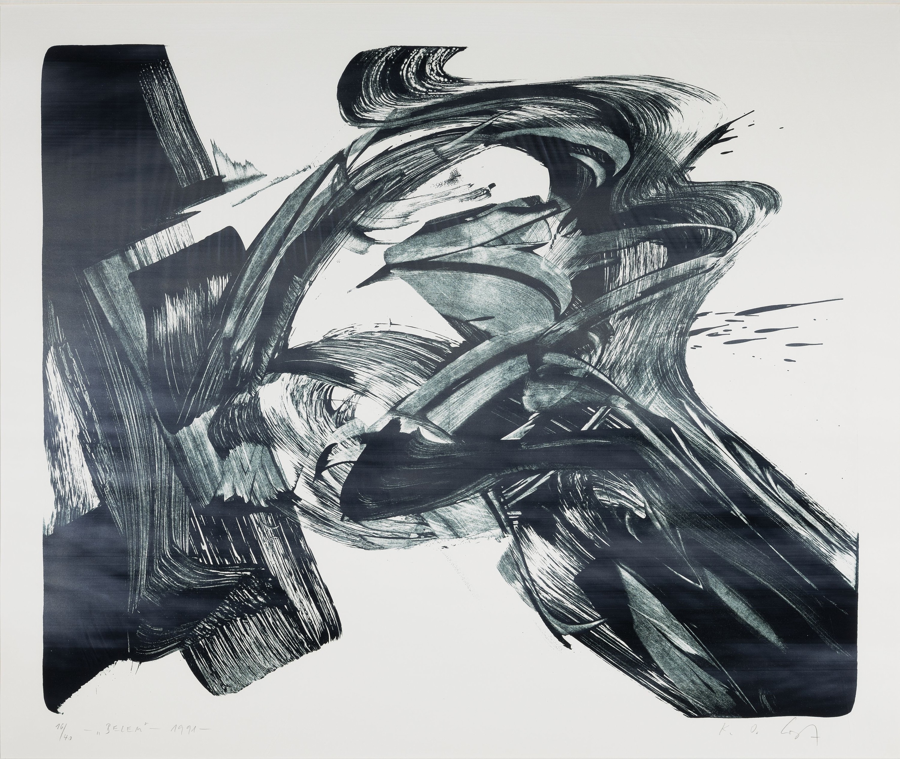 Detail k: Karl Otto Götz, 1914-2017, Belem 1991, Lithographie, handsign., betitelt, datiert und num. 16/40, 99x85 cm