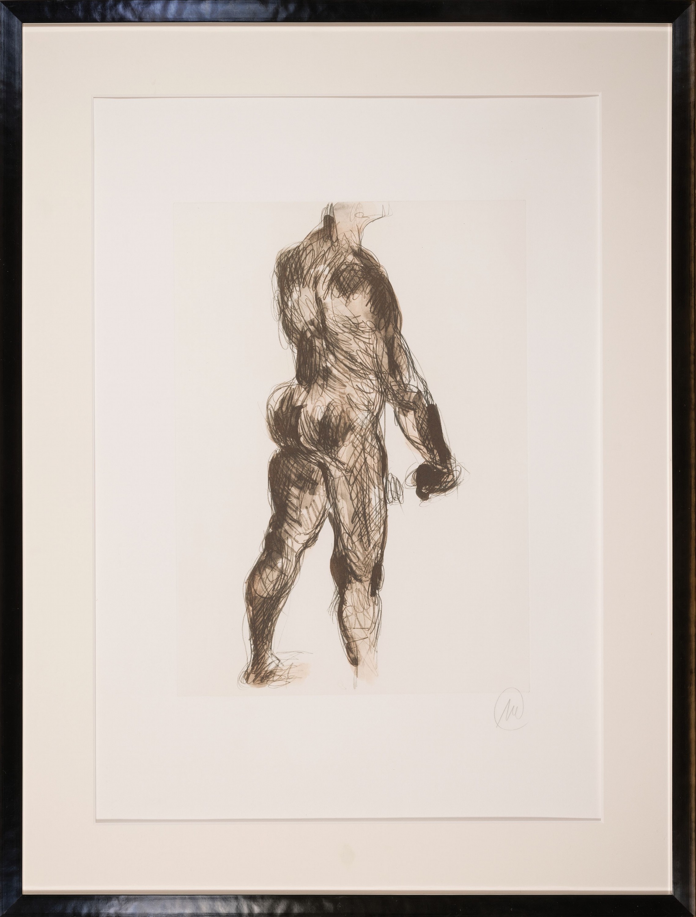 Detail k: Markus Lüpertz, geb. 1941, Rückenakt, Heliogravure, signiert, ca. 69.2x51.1cm, PP, u.Gl., R. 83x63 cm