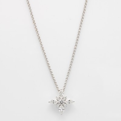 Image Anhänger mit Diamanten und Brillanten an Kette, WG 750/000, Brill. u. Diam. zus. ...