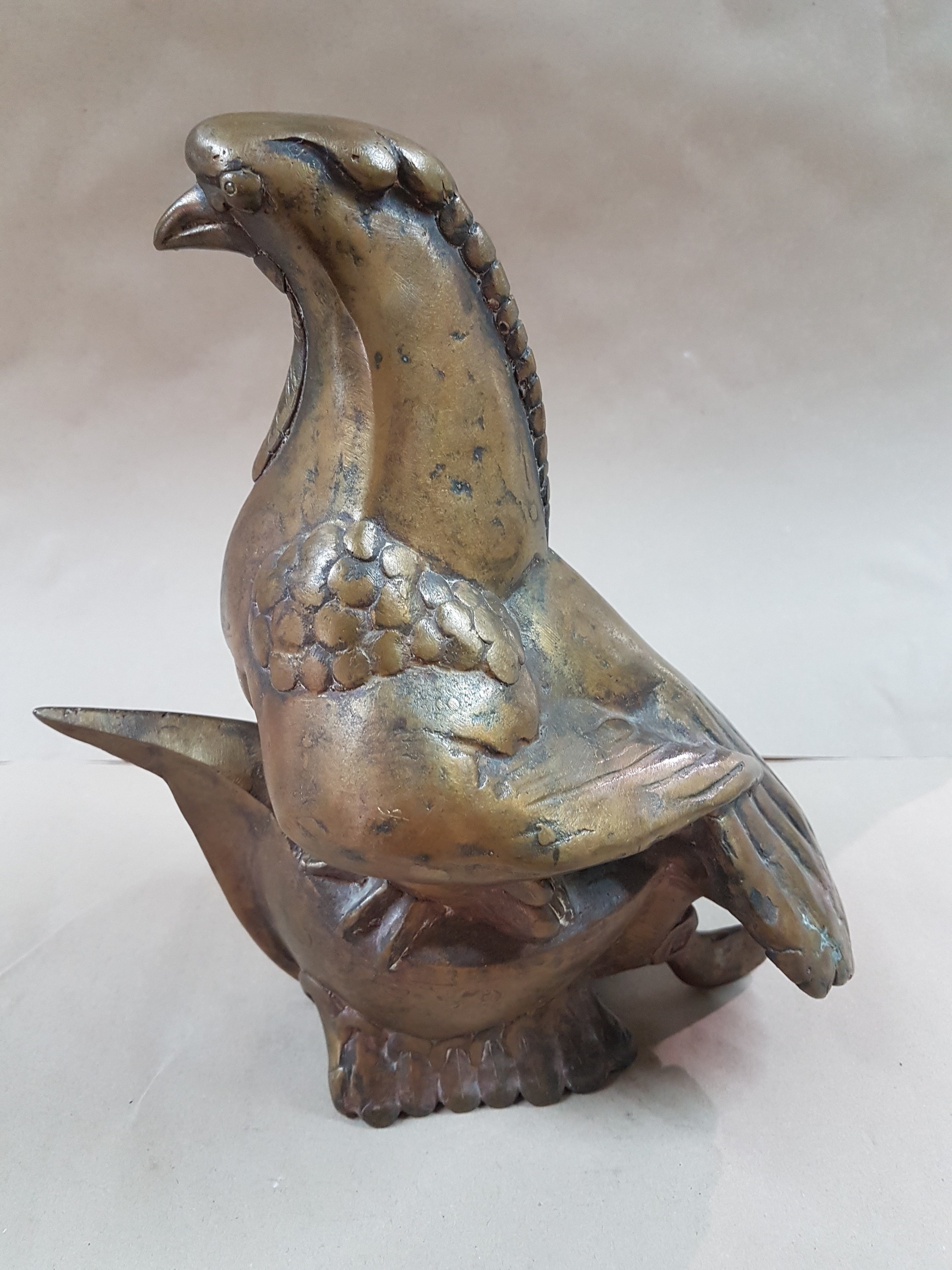 Detail b: Gernot Rumpf, geb. 1941 Kaiserslautern, Taube auf Boot, Bronzeguss, signiert, H. ca. 26cm
