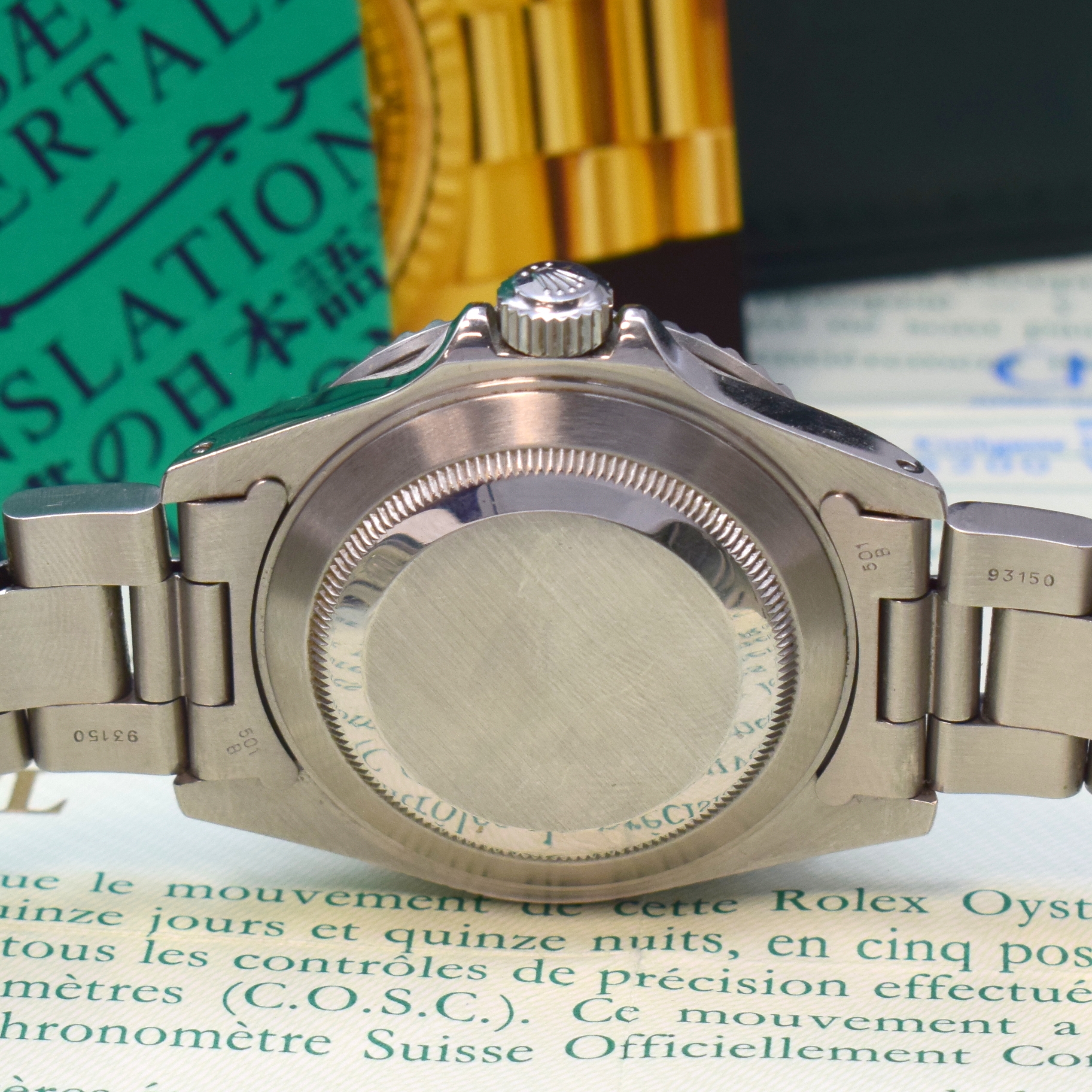 Detail d: ROLEX Herrenarmbanduhr Oyster Perpetual Date Submariner Referenz 16610, Schweiz verk. lt. beil. Pap. 11/1992, Automatik, N-Serie, Chronometer der ...