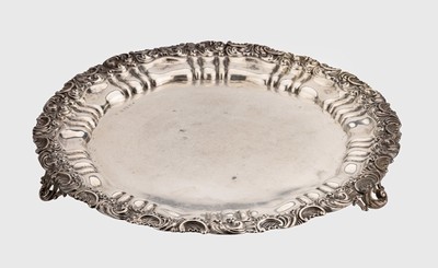 Image Big tray , silver 925, England, Birmingham, 1900, circumferential band in baroque style, ...