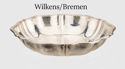 Image Bowl, silver 830 , german, curved, diam. approx. 26 cm, h. approx. 4.5 cm approx. 343 g, ...