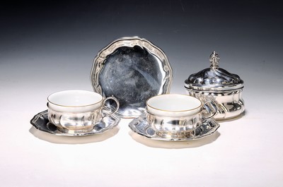 Image Silber-Kaffeeset, Bavaria Thomas-Porzellan, 1. Hälfte 20.Jh., 830er-Silber, ...