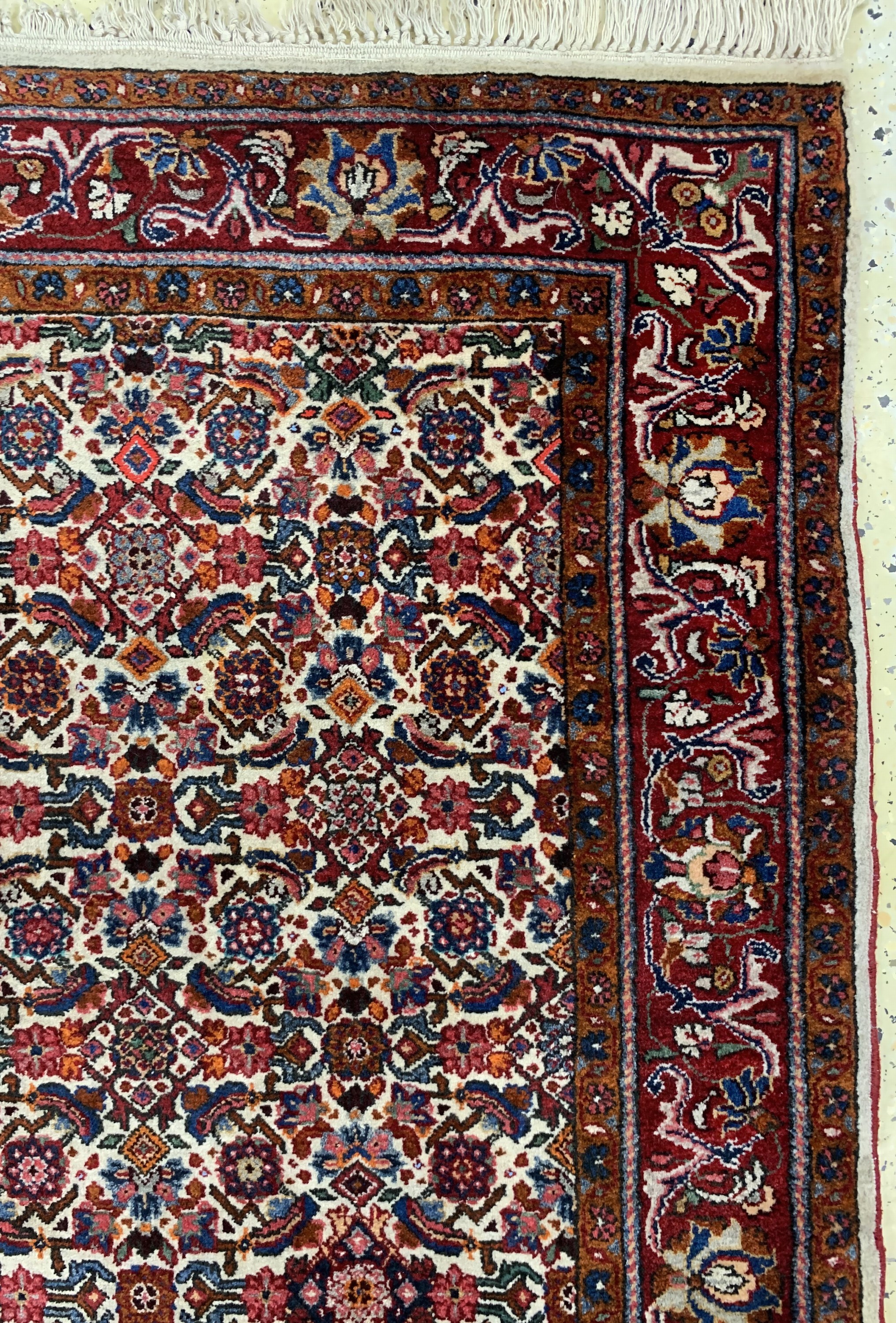 Detail d: Sarogh"Ghiasabad"fein, Persien, Mitte 20.Jhd, Wolle auf Baumwolle, ca. 150 x 111 cm,EHZ: 2