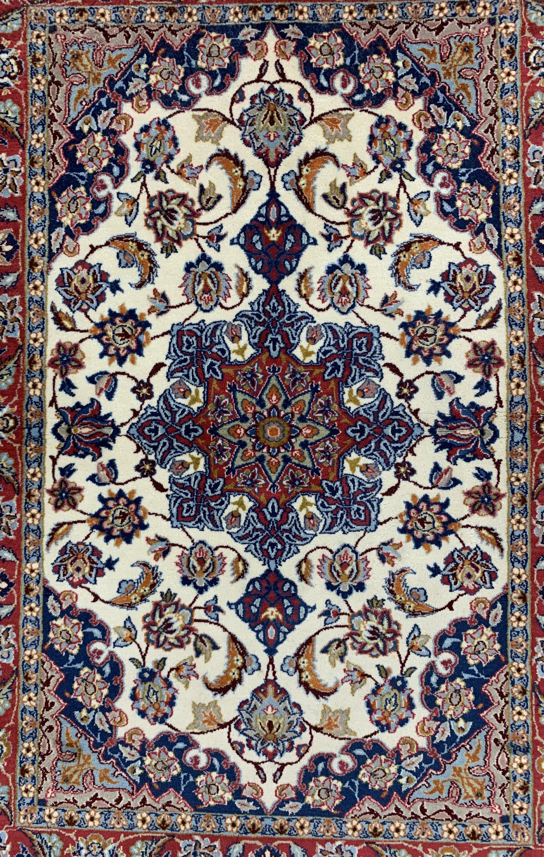 Detail a: Konvolut, Ghom Seide, ca. 73 x 54 cm, Esfahan fein, ca. 93 x 66 cm, Djosan, ca. 94 x 68 cm, Persien, Mitte 20.Jhd, EHZ: 2