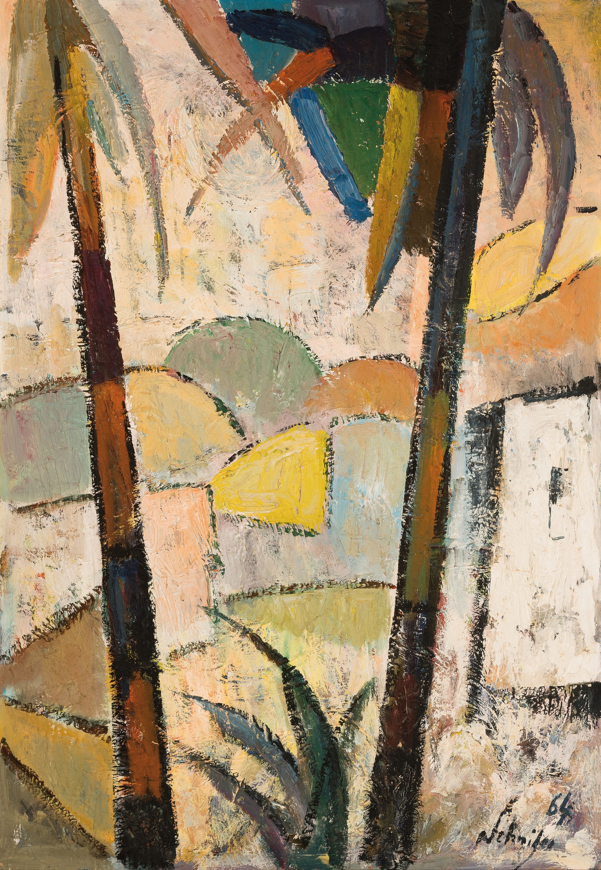 Fritz Schnitzer, 1914-1976 Ludwigshafen, tunesische Landschaft, rechts unten signiert und datiert 1964, Öl/Lwd, doubliert, Rahmen 120x90 cm